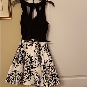 Black and white printed Aline dress